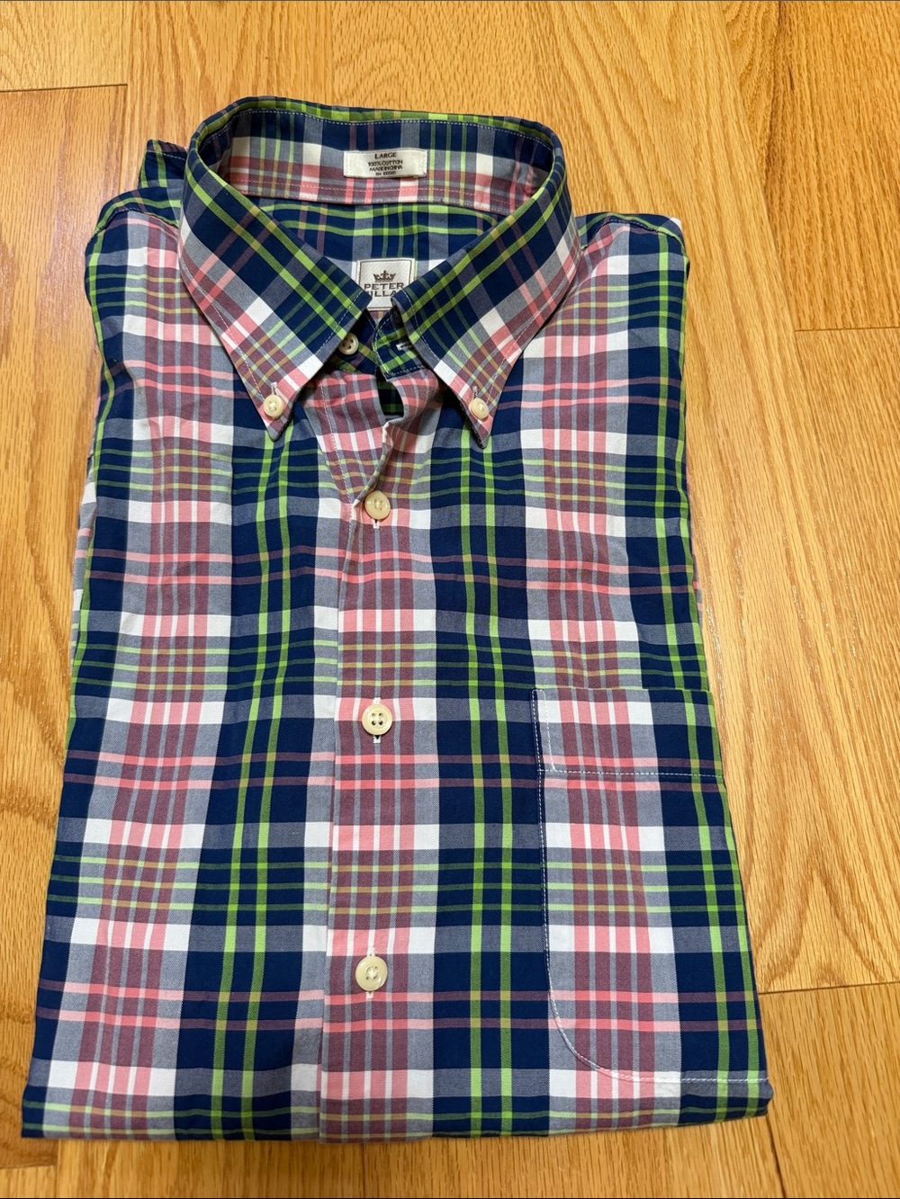 Peter Millar men’s large plaid cotton shirt. - Picture 5 of 5